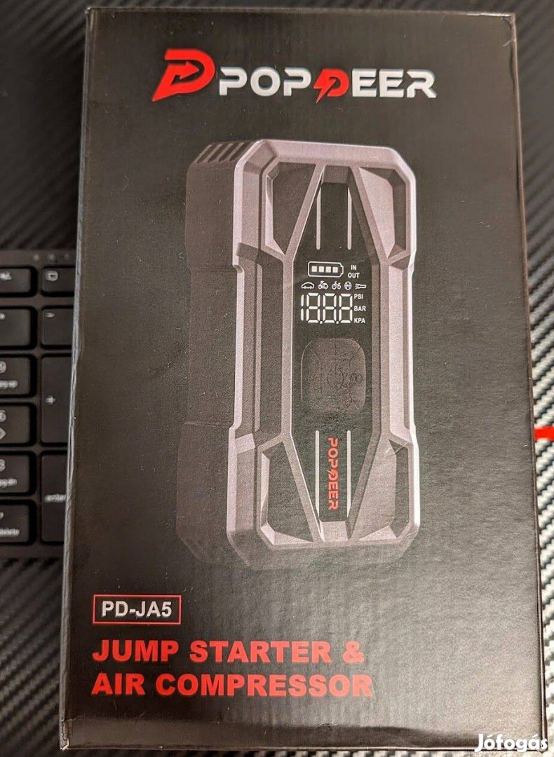 Popdeer PD-JA5 5000A vészindító-powerbank-kompresszor-zseblámpa