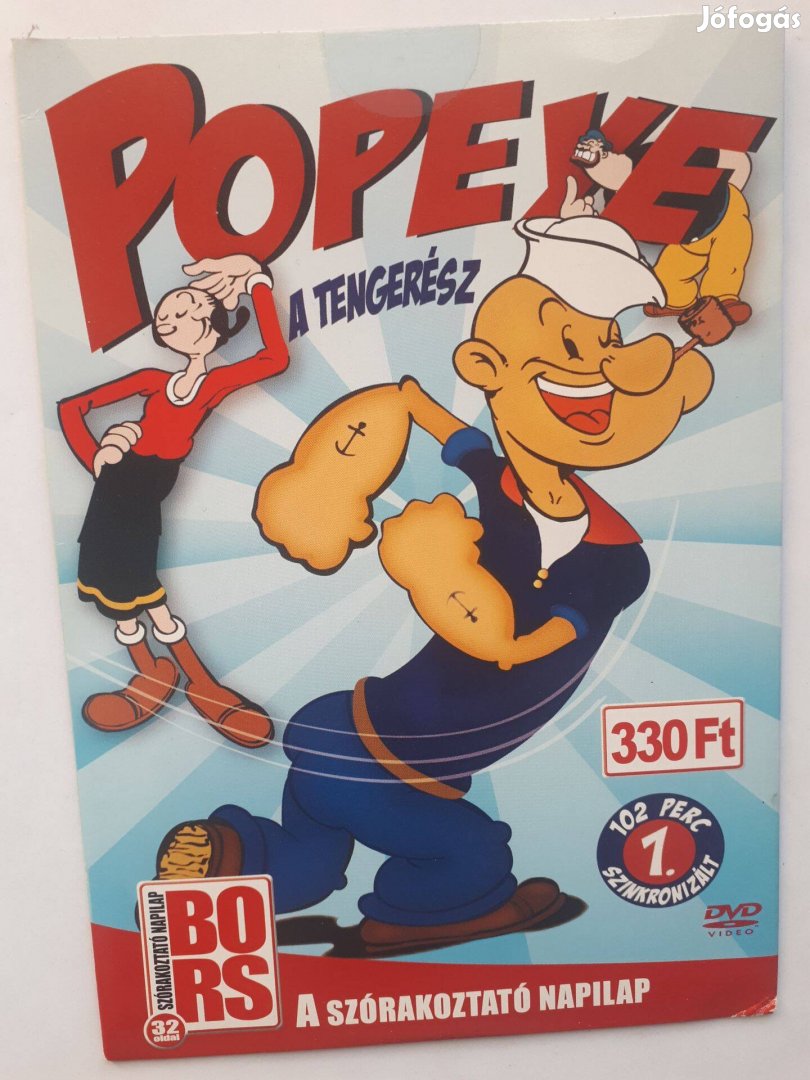 Popeye, a tengerész 1. rajzfilm - papírtokos DVD (posta 255 Ft)