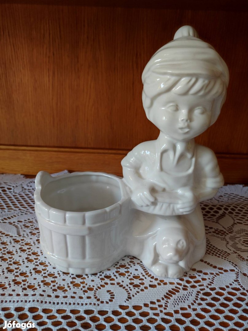 Porcelán! Kosaras kislány Vintage!