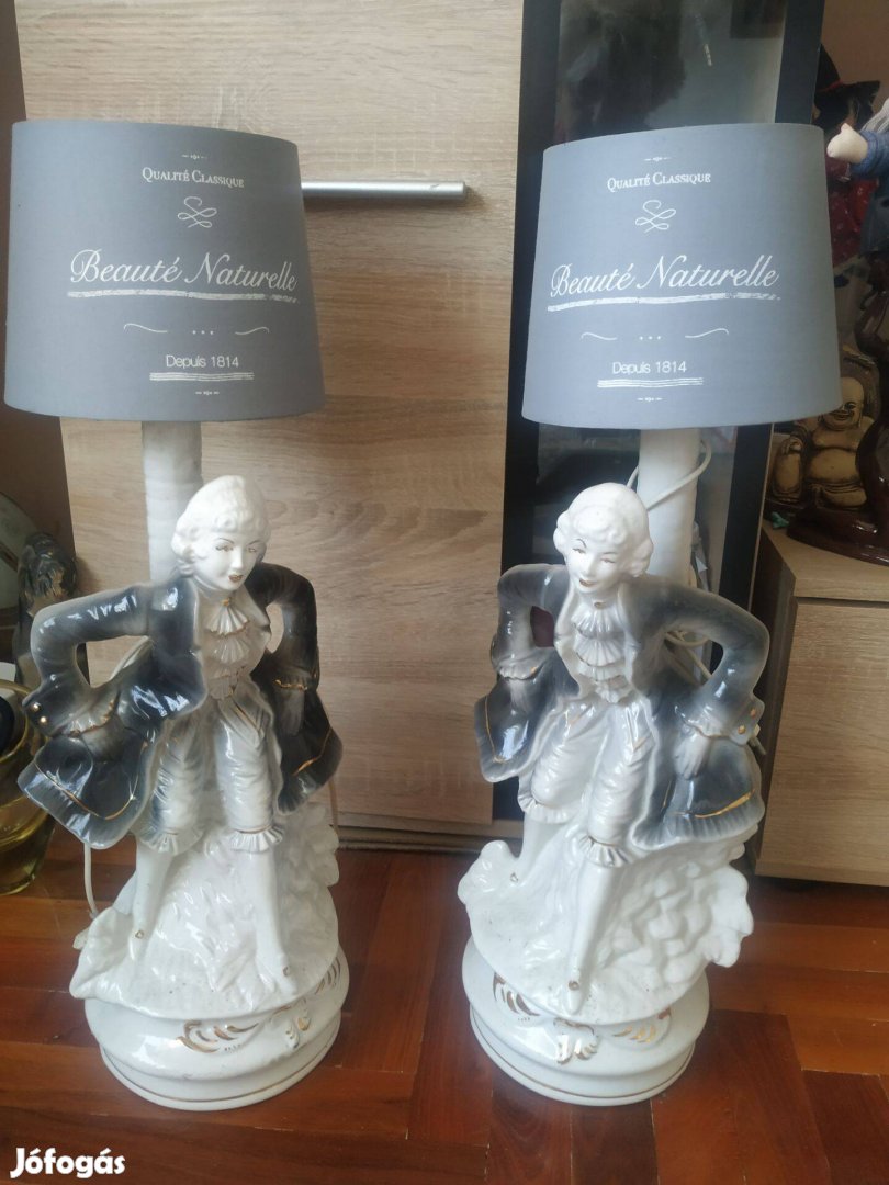 Porcelán, barokk figurális lámpa 1 db eladó! 64 cm