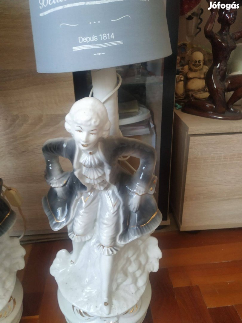Porcelán, barokk figurális lámpa eladó! 64 cm 2 db van