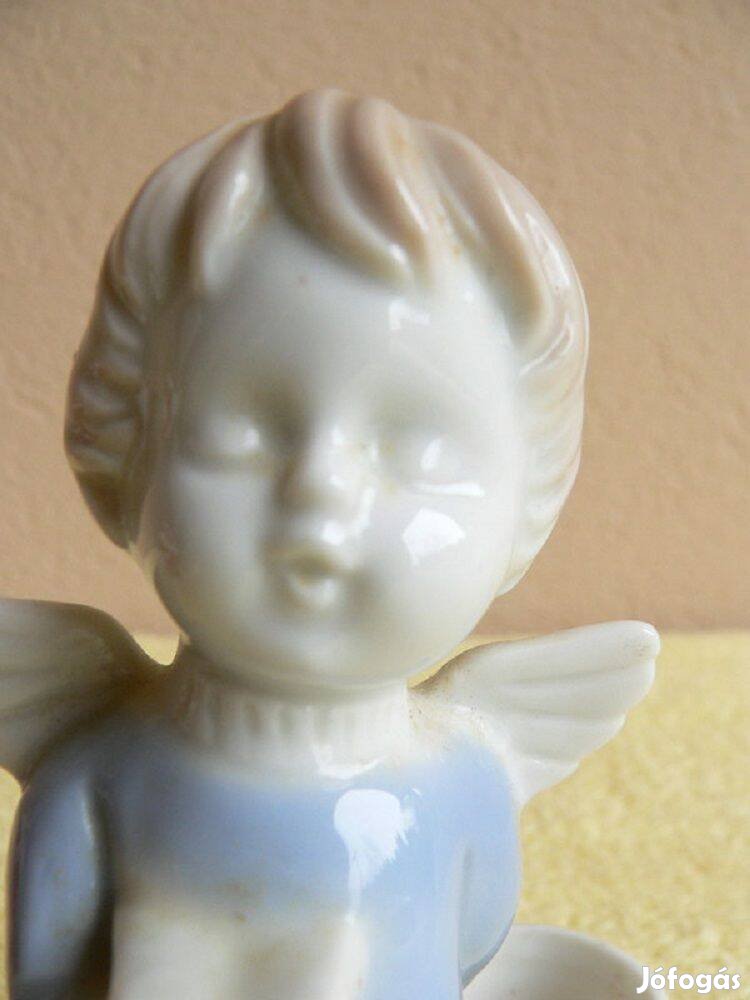 Porcelán angyal figura, dísztárgy