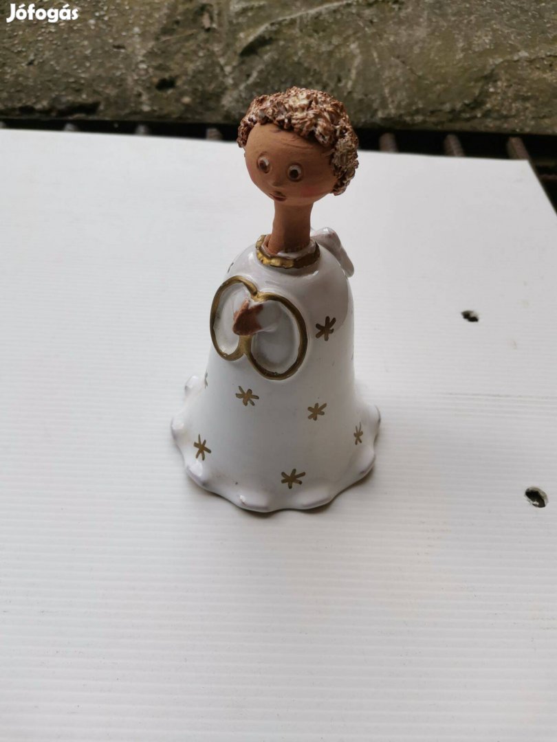 Porcelán angyalka harang (Kiss Roóz Ilona stílusú)