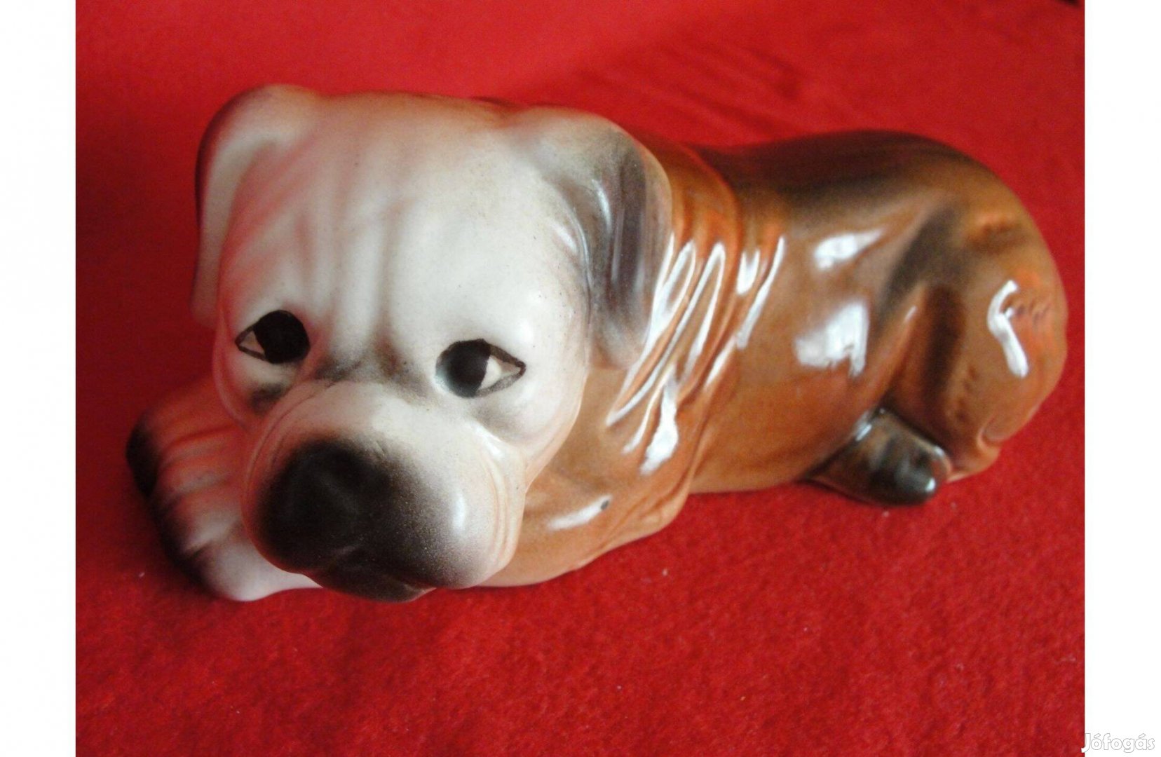 Porcelán bulldog kutya 21 cm hibátlan