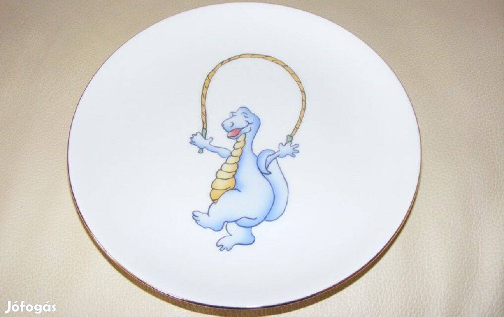 Porcelán dino, dinoszauruszos tányér
