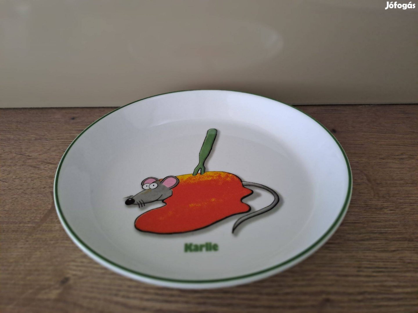 Porcelán egeres (egér) tányér