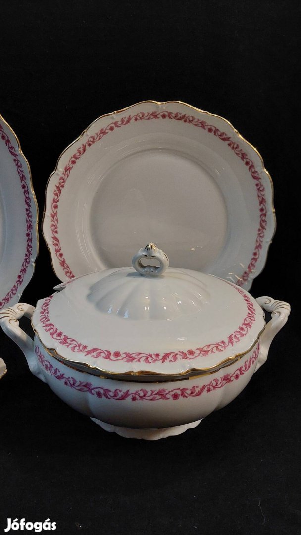 Porcelán étkészlet részlet, tálak, leveses, szószos