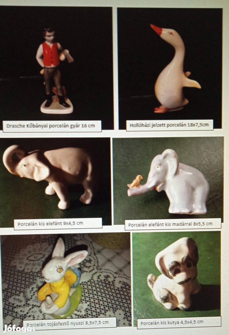 Porcelán figura nipp 6 db együtt és külön figurák nippek