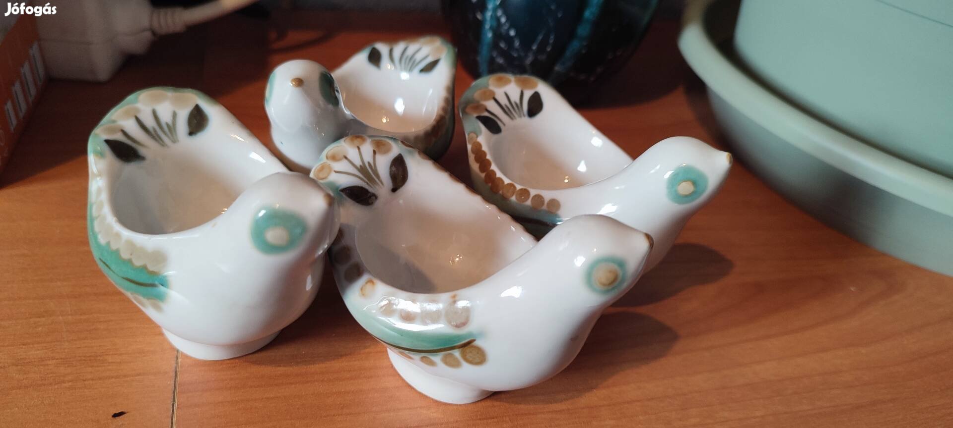 Porcelán főtt tojás tartó szett - talán ukrán 