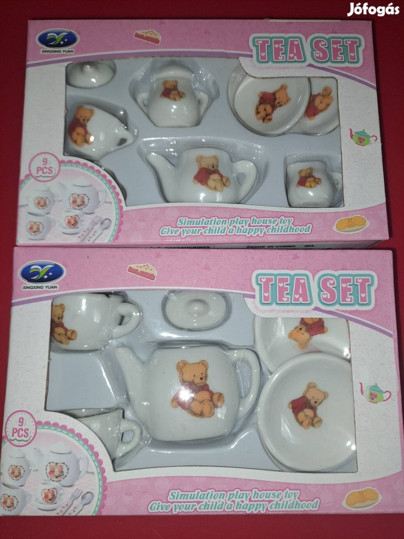 Porcelán játék mini teás szett,új