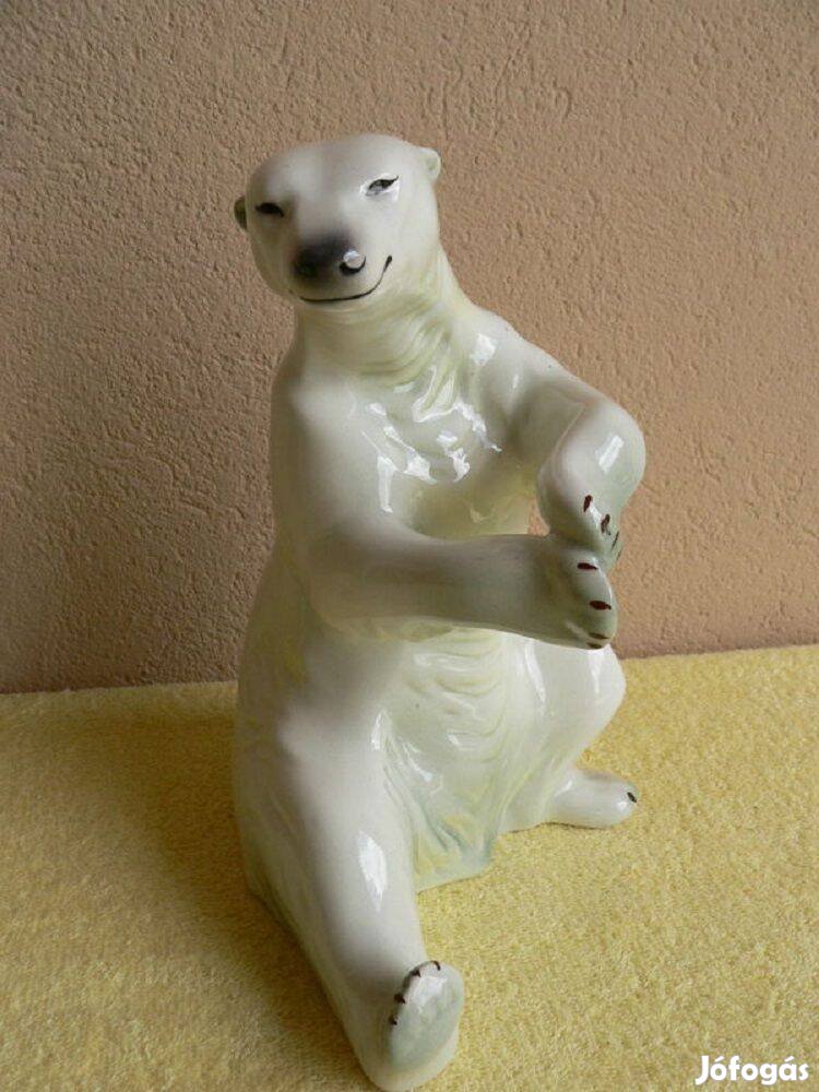 Porcelán jegesmedve, figura, dísztárgy