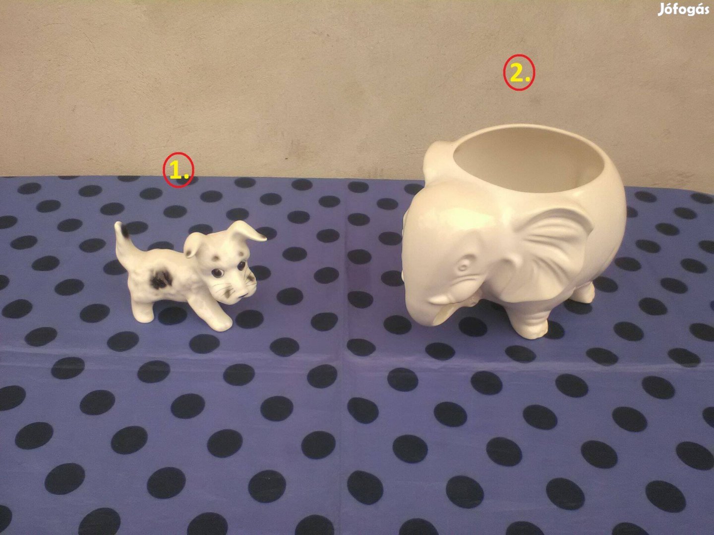 Porcelán kutya és elefánt eladó