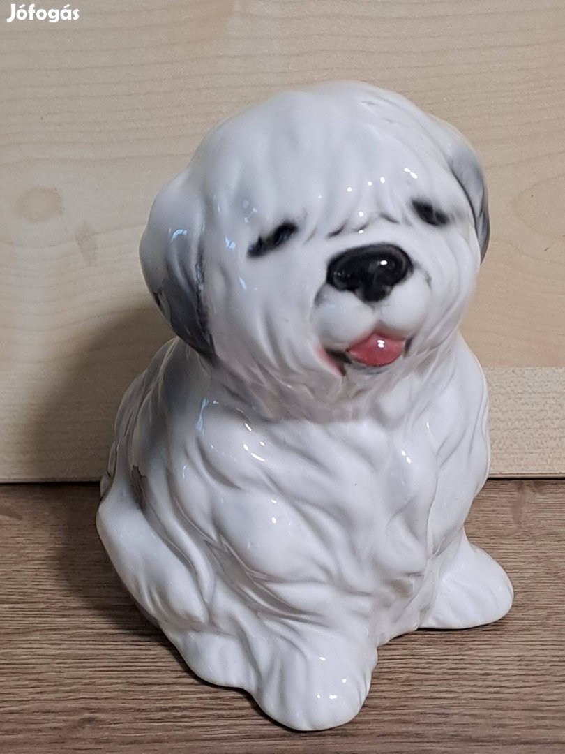 Porcelán kutya figura, dísztárgy