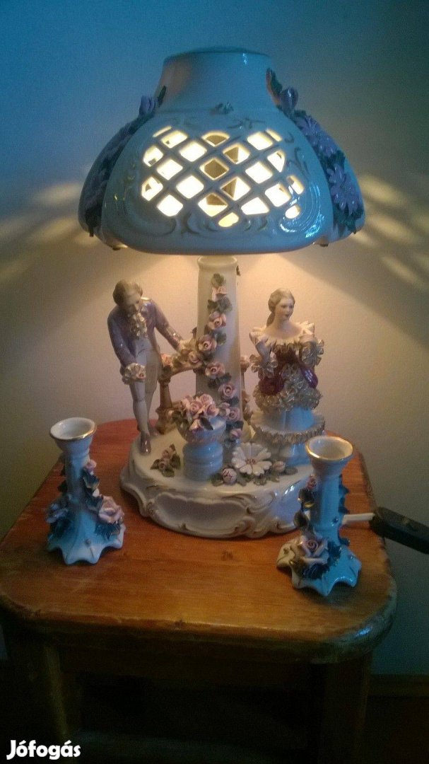 Porcelán lámpa és gyertyatartók Alba Julia