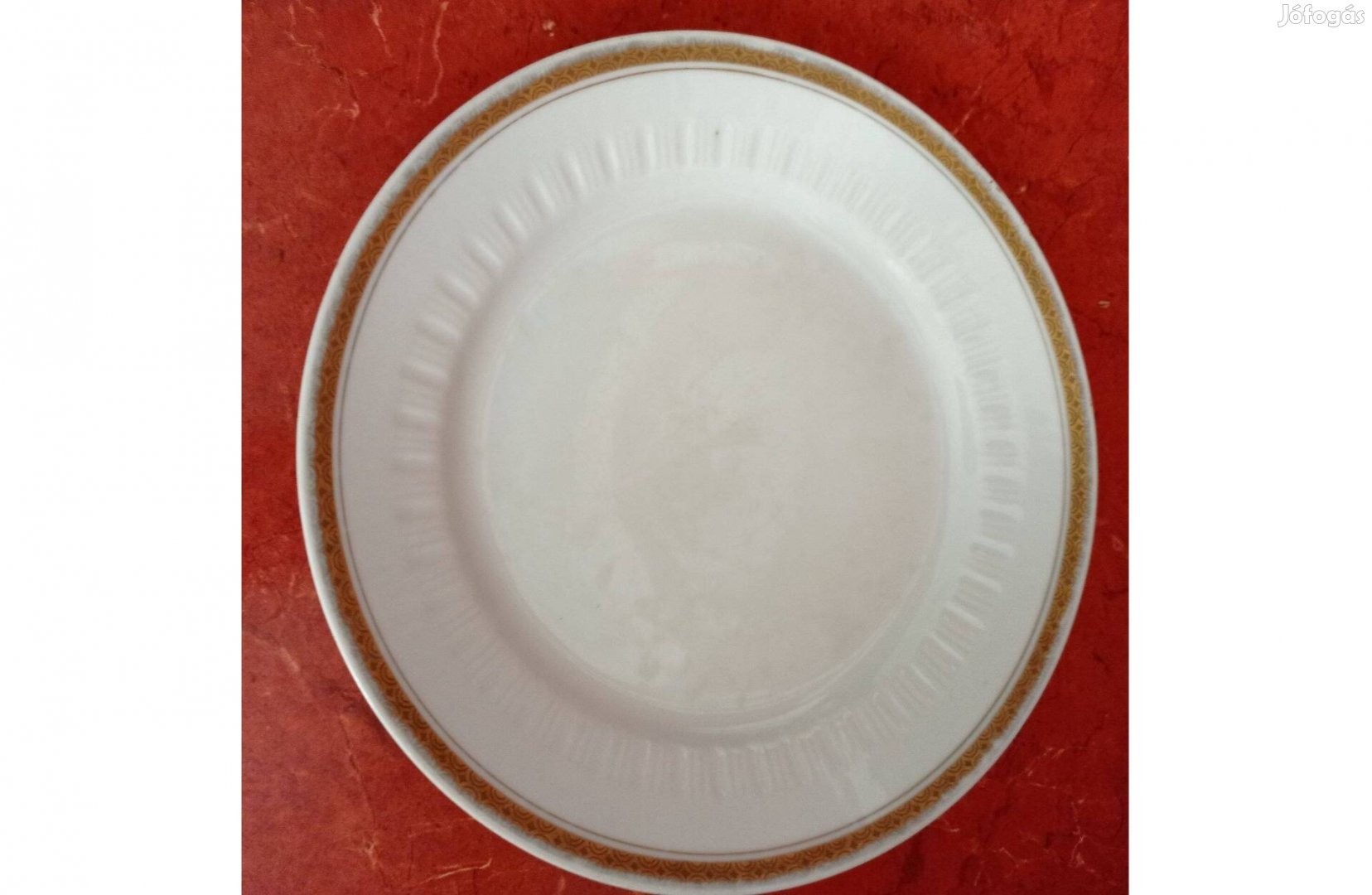 Porcelán lapostányér aranyozott szegélyes 24 cm - Kahla