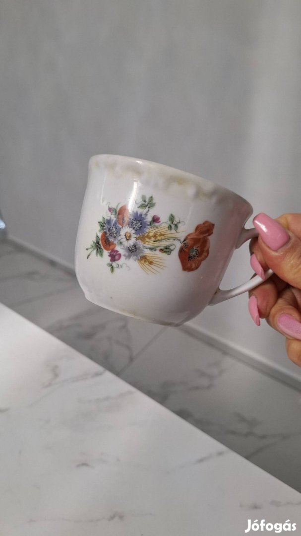 Porcelán pipacsos bögre