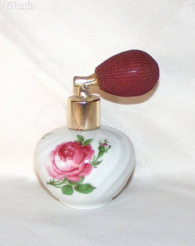 Porcelán rózsás parfümös üveg
