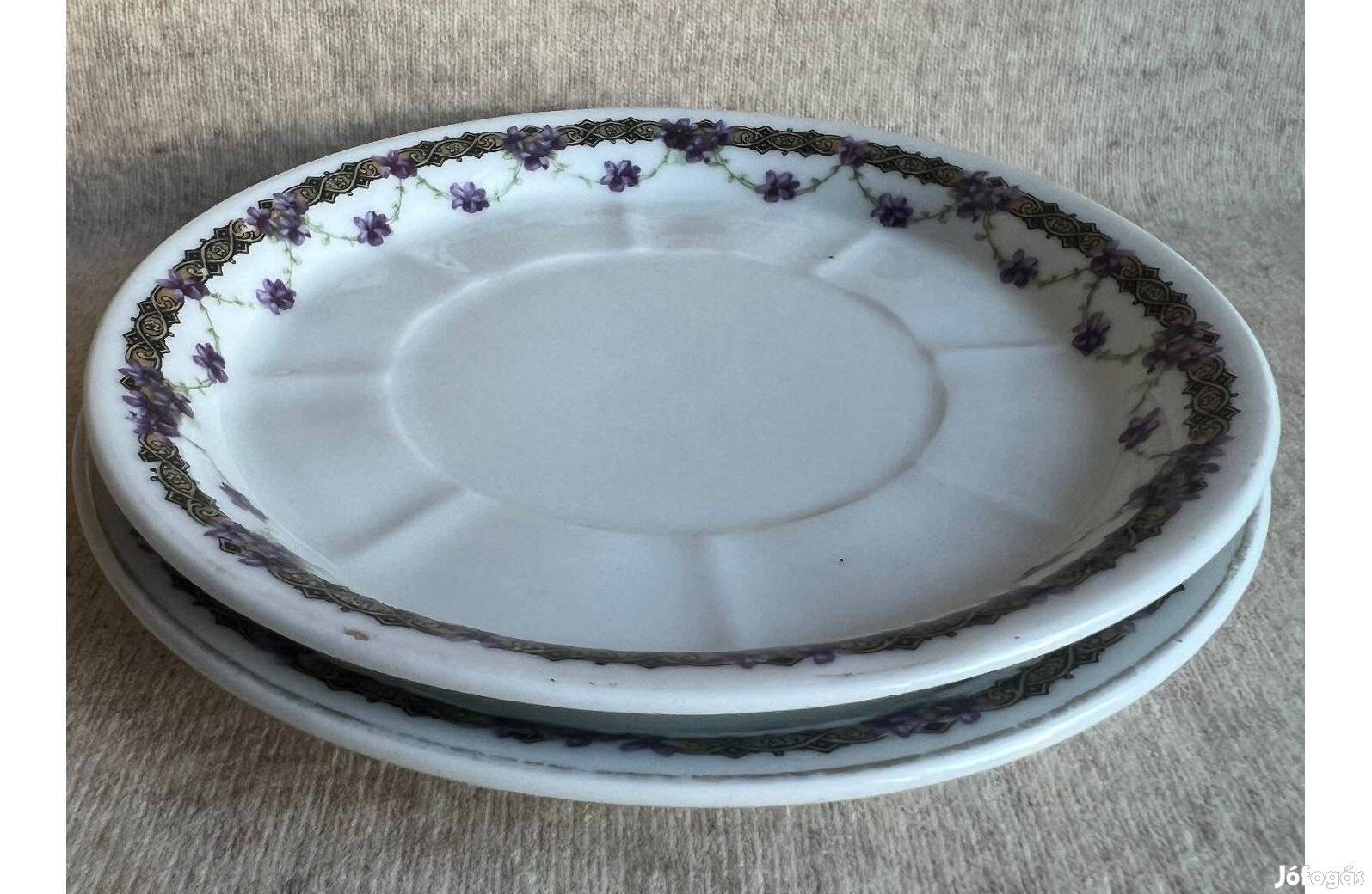 Porcelán tányér, süteményes, 2 db