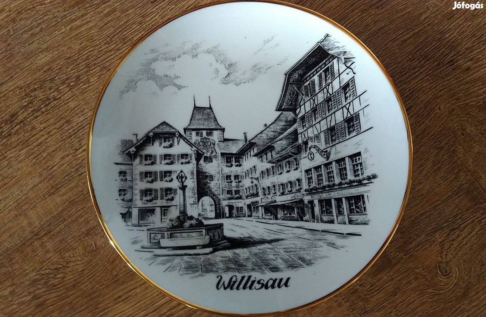 Porcelán tányér svájci