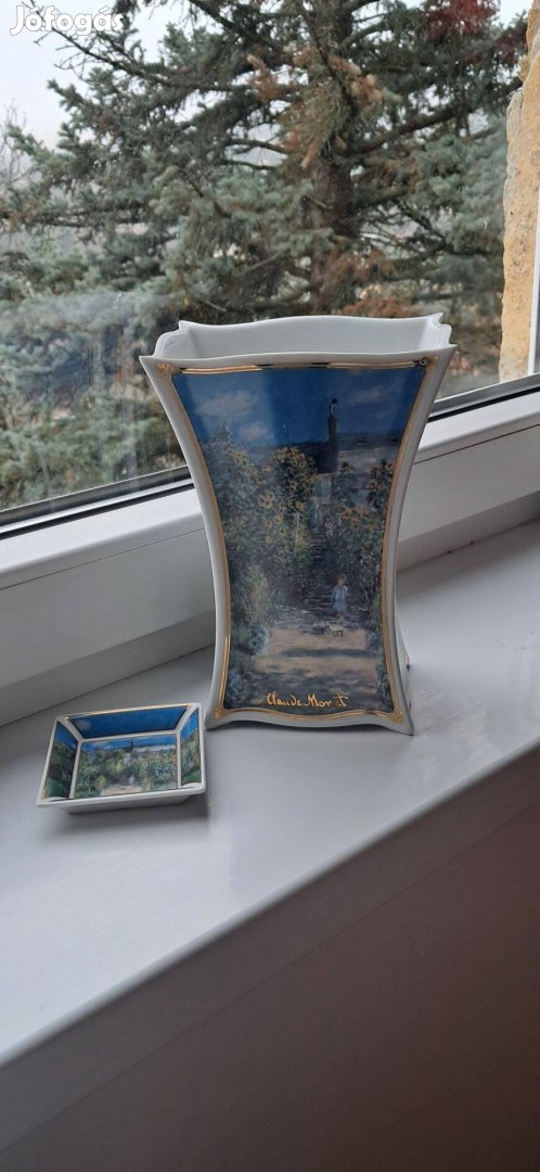 Porcelán váza+ kis ékszertálka