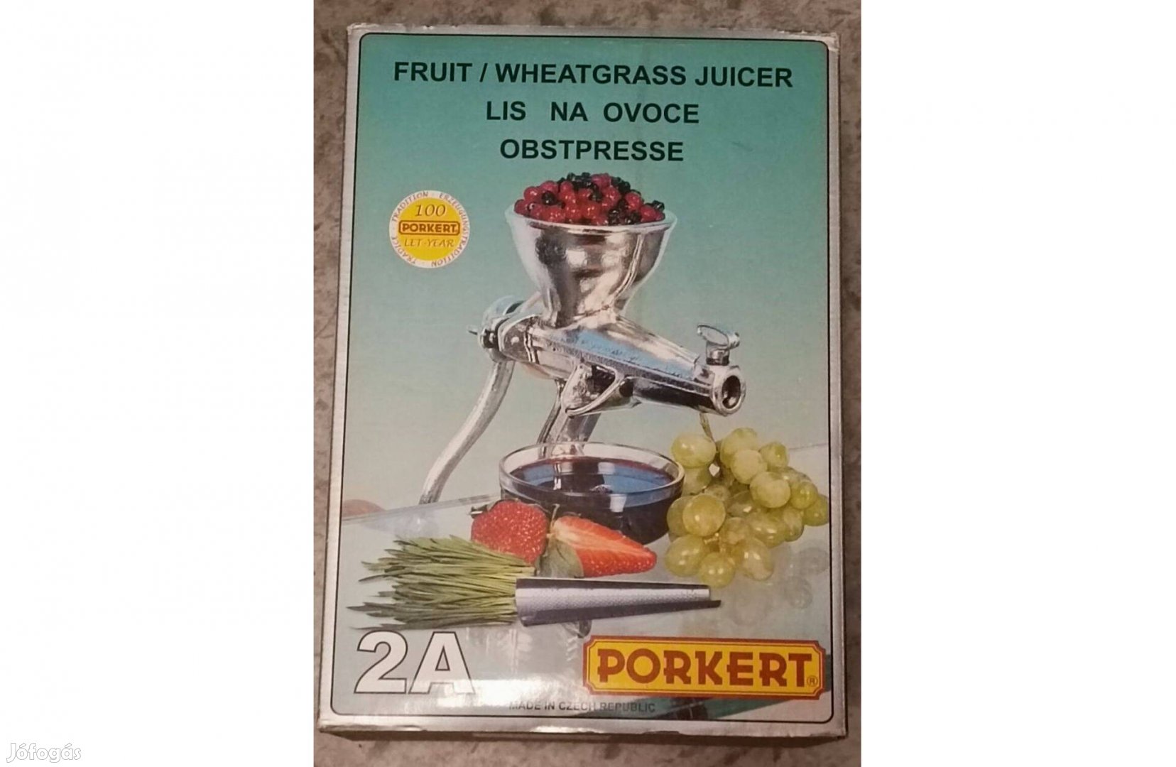 Porkert 2A búzafűprés, gyümölcs- és zöldségfacsaró (új!)