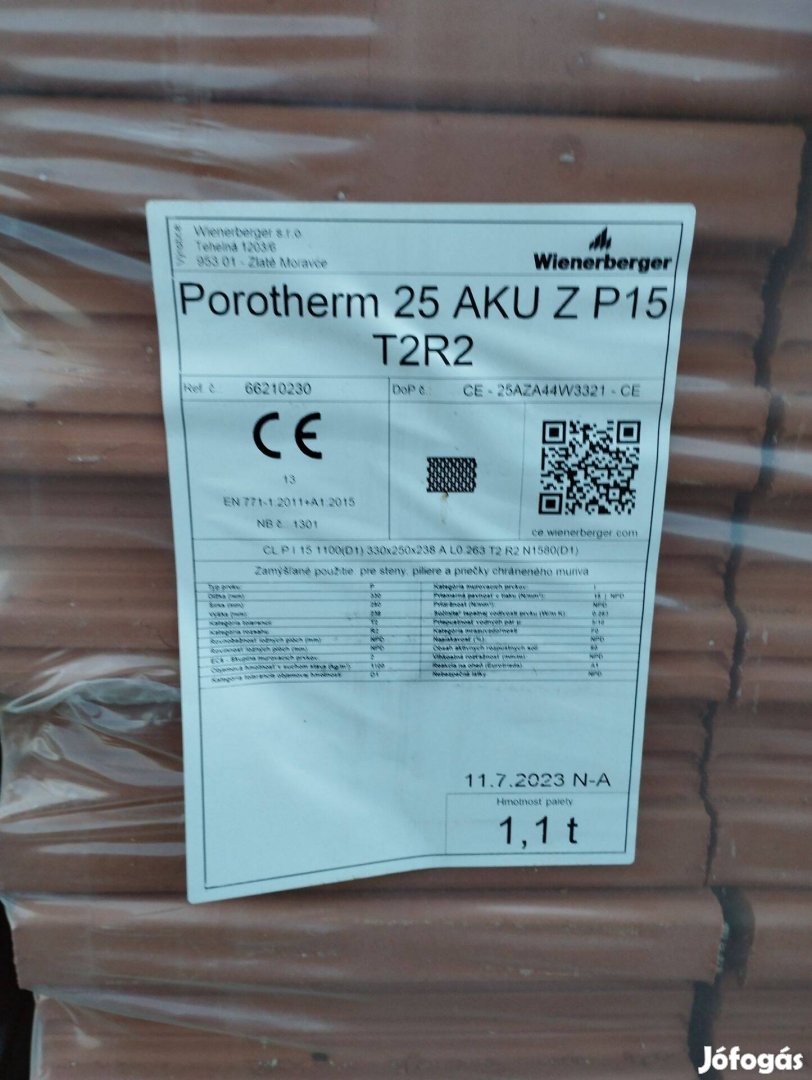 Porotherm AKU-Z 25 hanggátló tégla