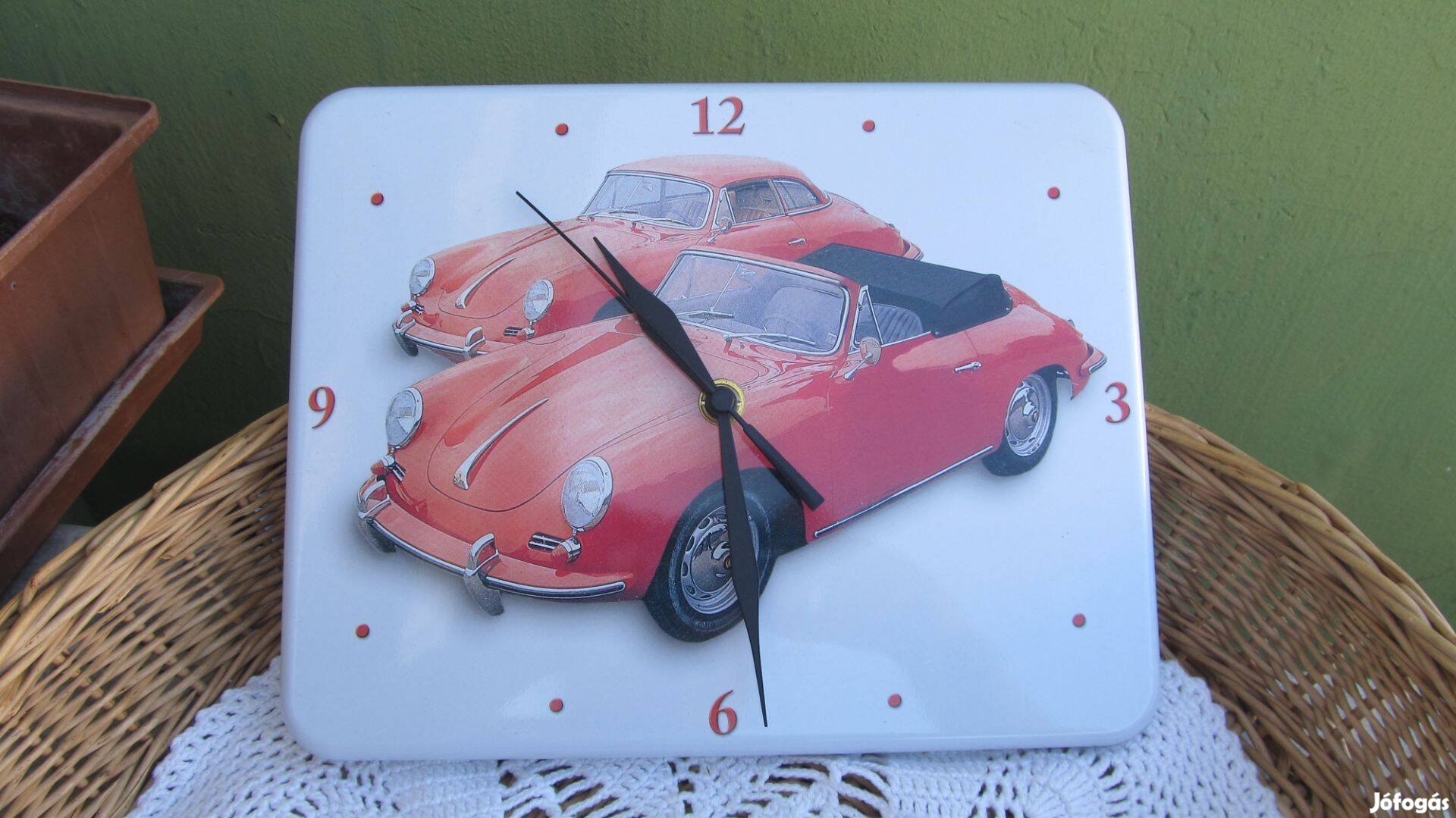 Porsche 356B mintás fém falióra