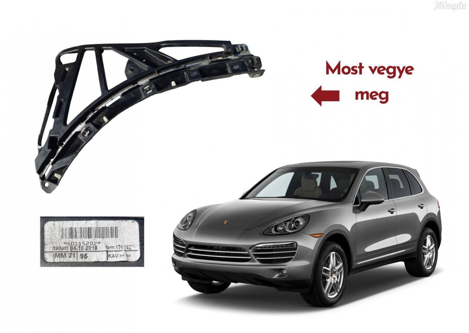 Porsche Cayenne 3.0 92A bal első lökhárító vezető konzol 50115202