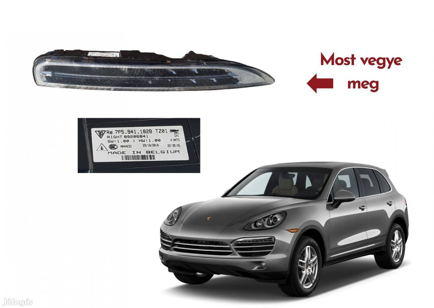Porsche Cayenne 3.0 92A jobb első nappali menetfény 7P5941182B