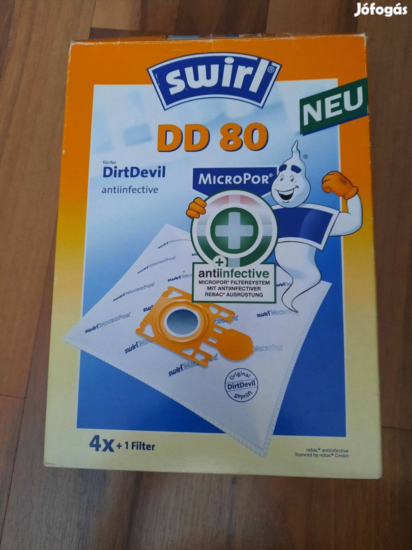 Porzsák swirl DD 80 hepa szűrős porszívó