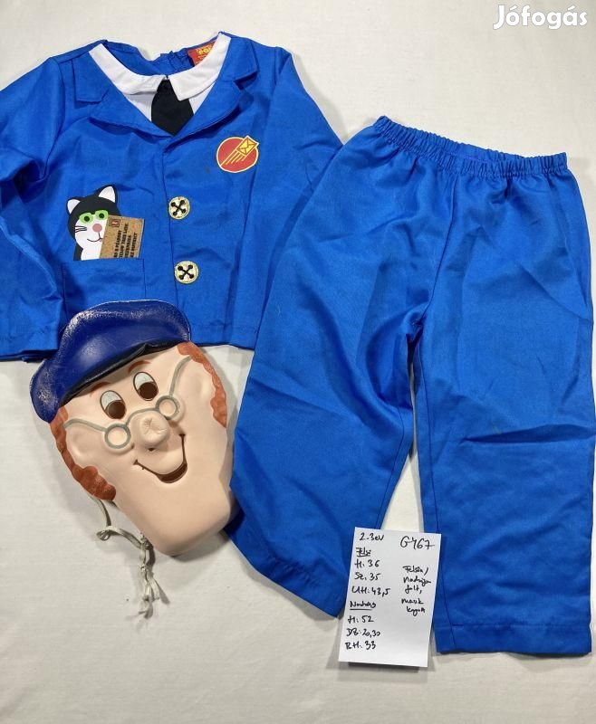 Postás Pat jelmez, postás jelmez G467