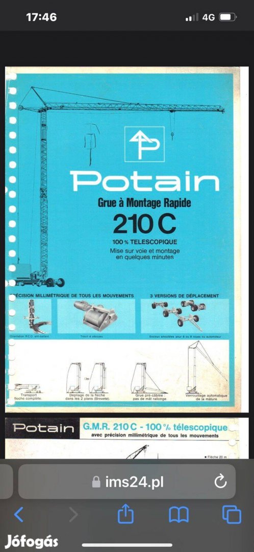 Potain 210 C toronydaru alkalmi áron