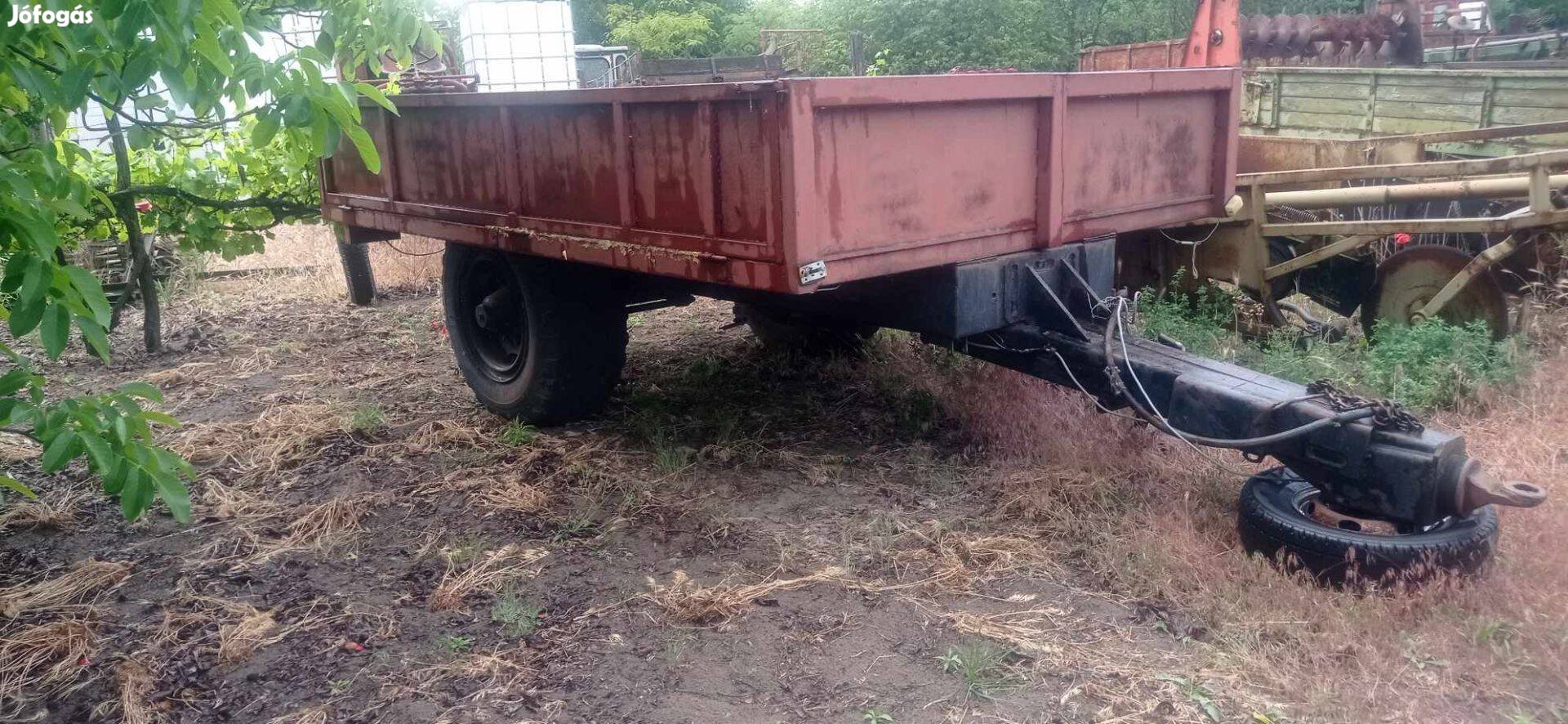 Pótkocsi, 1 tengelyes, traktorhoz