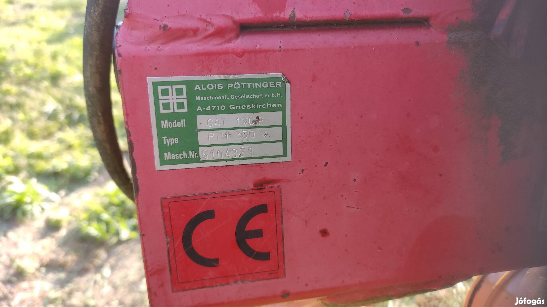 Pöttinger 190 kétdobos kasza hibás
