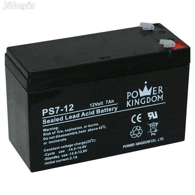 Power Kingdom 12V Zselés Akkumulátor 7Ah _