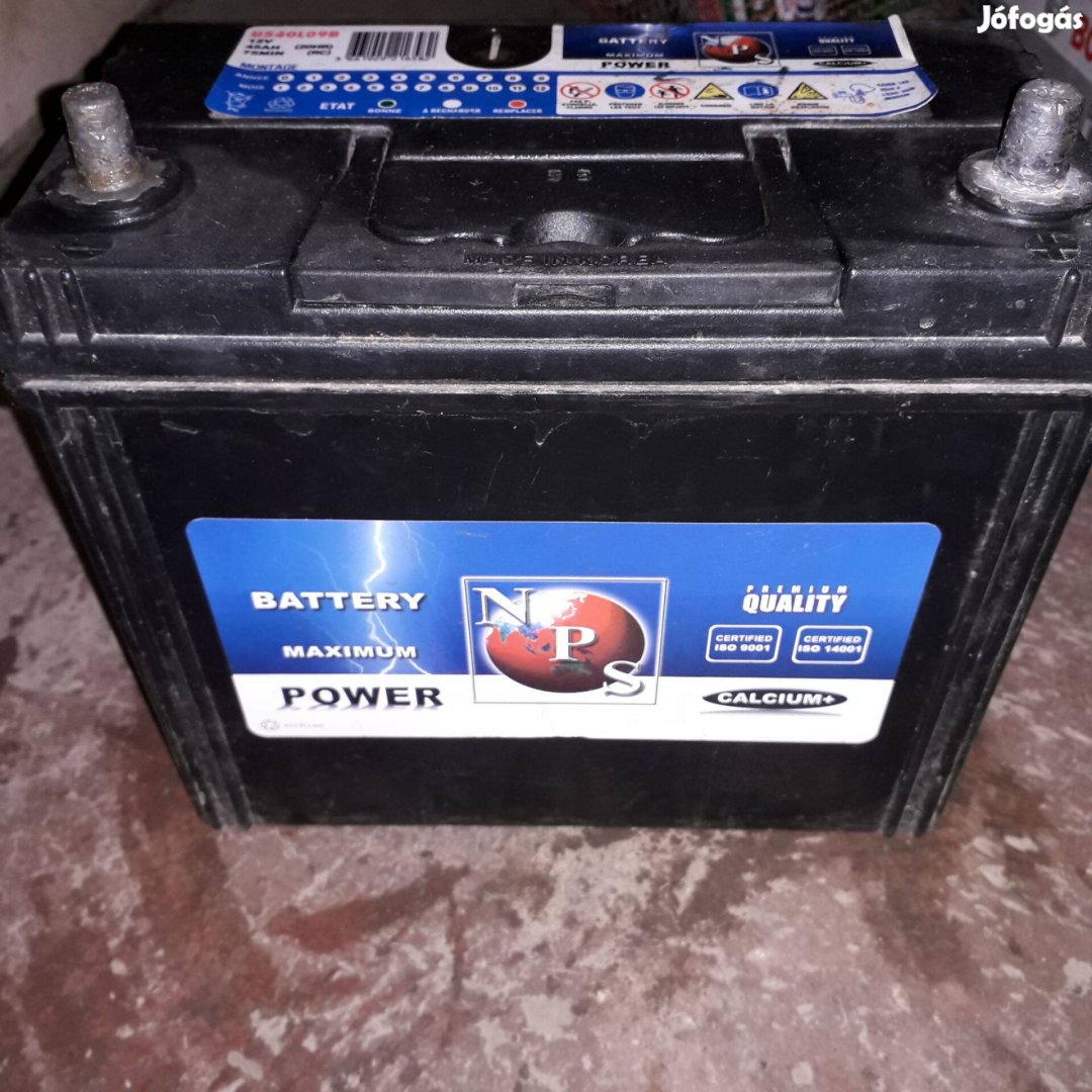 Power Prémium 12V 45Ah indító akkumulátor eladó