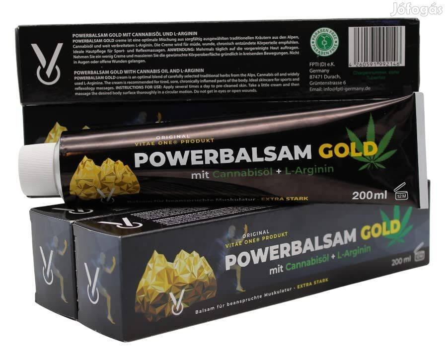 Powerbalsam Gold fájdalomcsillapító krém Kannabiszolajjal 200 ml