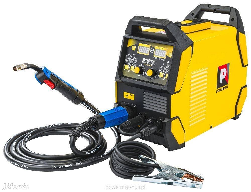 Powermat 250A MIG-MAG/MMA/Flux/TIG Co2 szinergikus hegesztőgép 2évgari