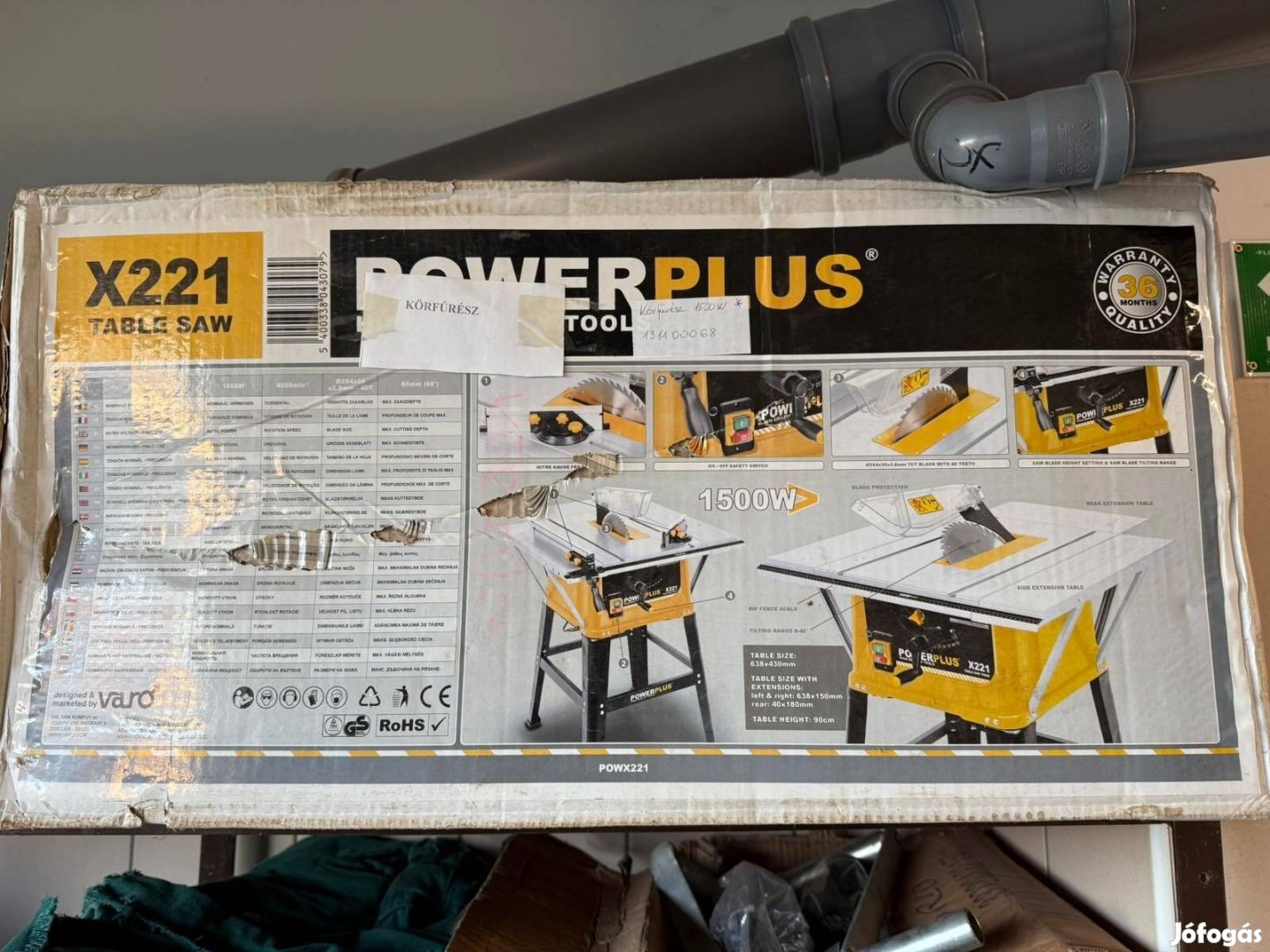 Powerplus 1500W asztali körfűrész