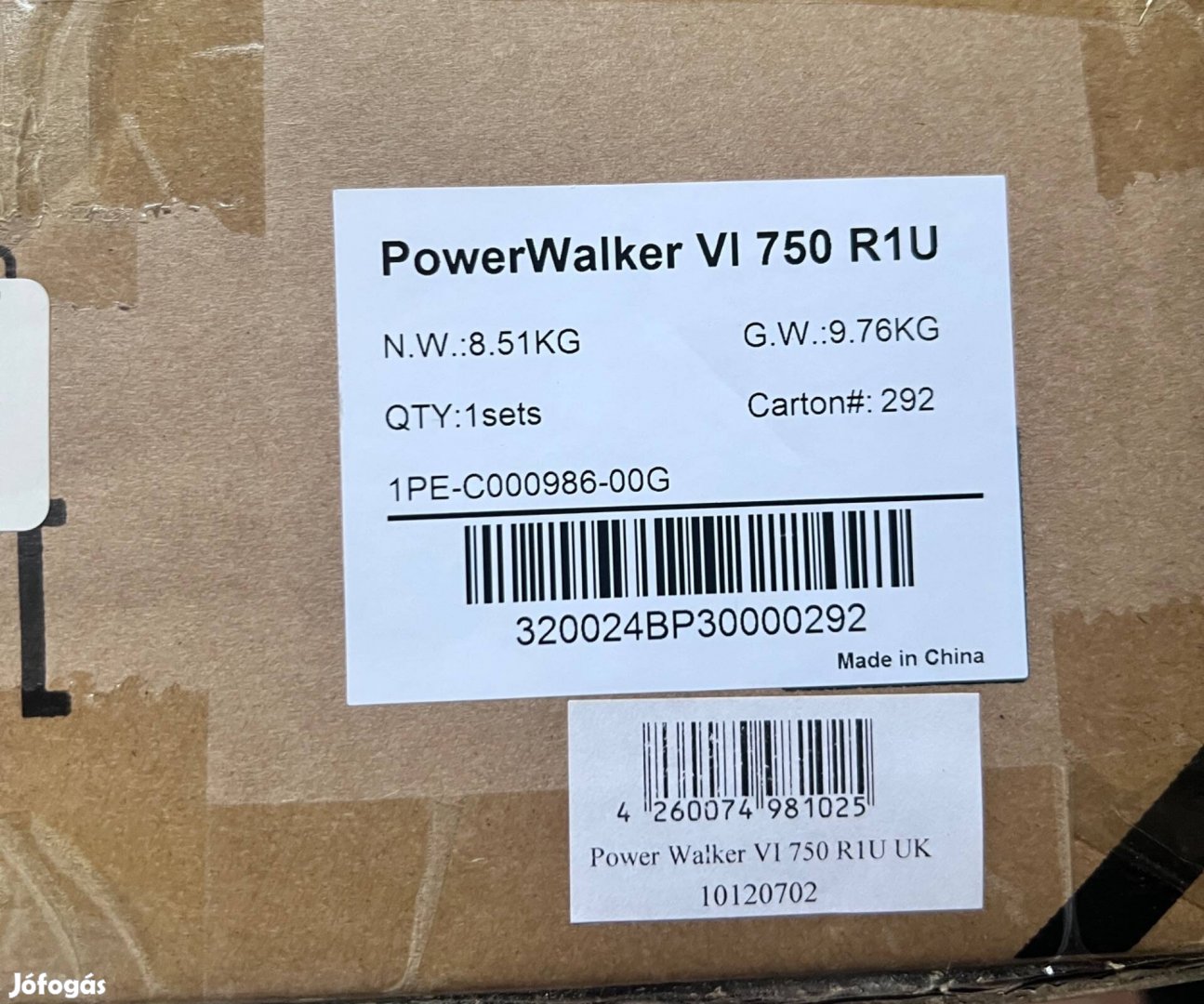 Powerwalker VI 750 R1U 230V Szünetmentes Tápegység Új