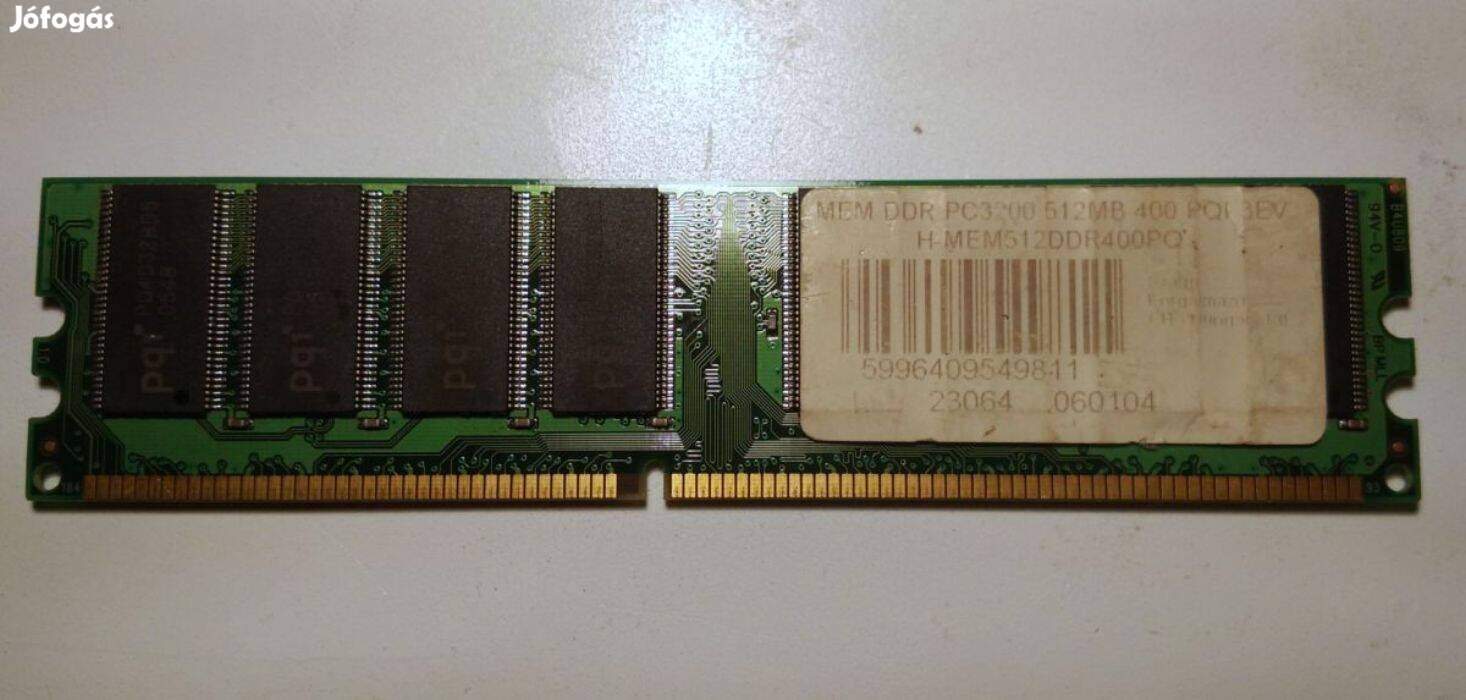 Pqi DDR1 400MHz 512MB RAM (Ver.1) teszteletlen