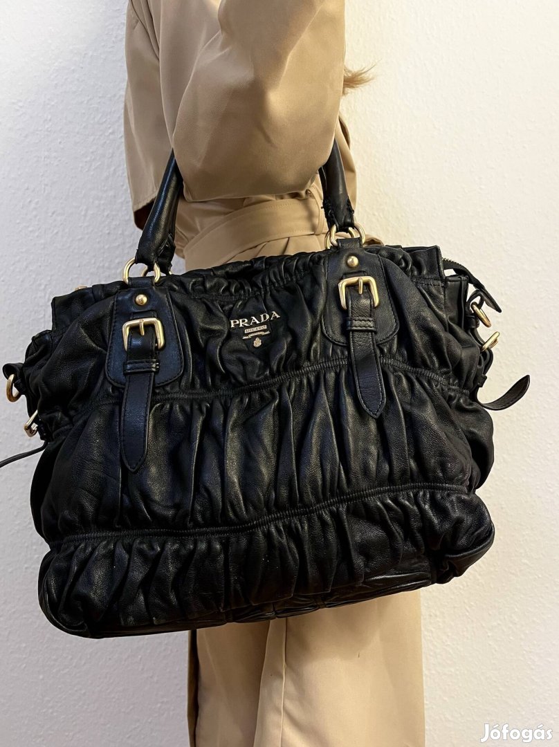 Prada Black Napa Gaufre Satchel noi taska