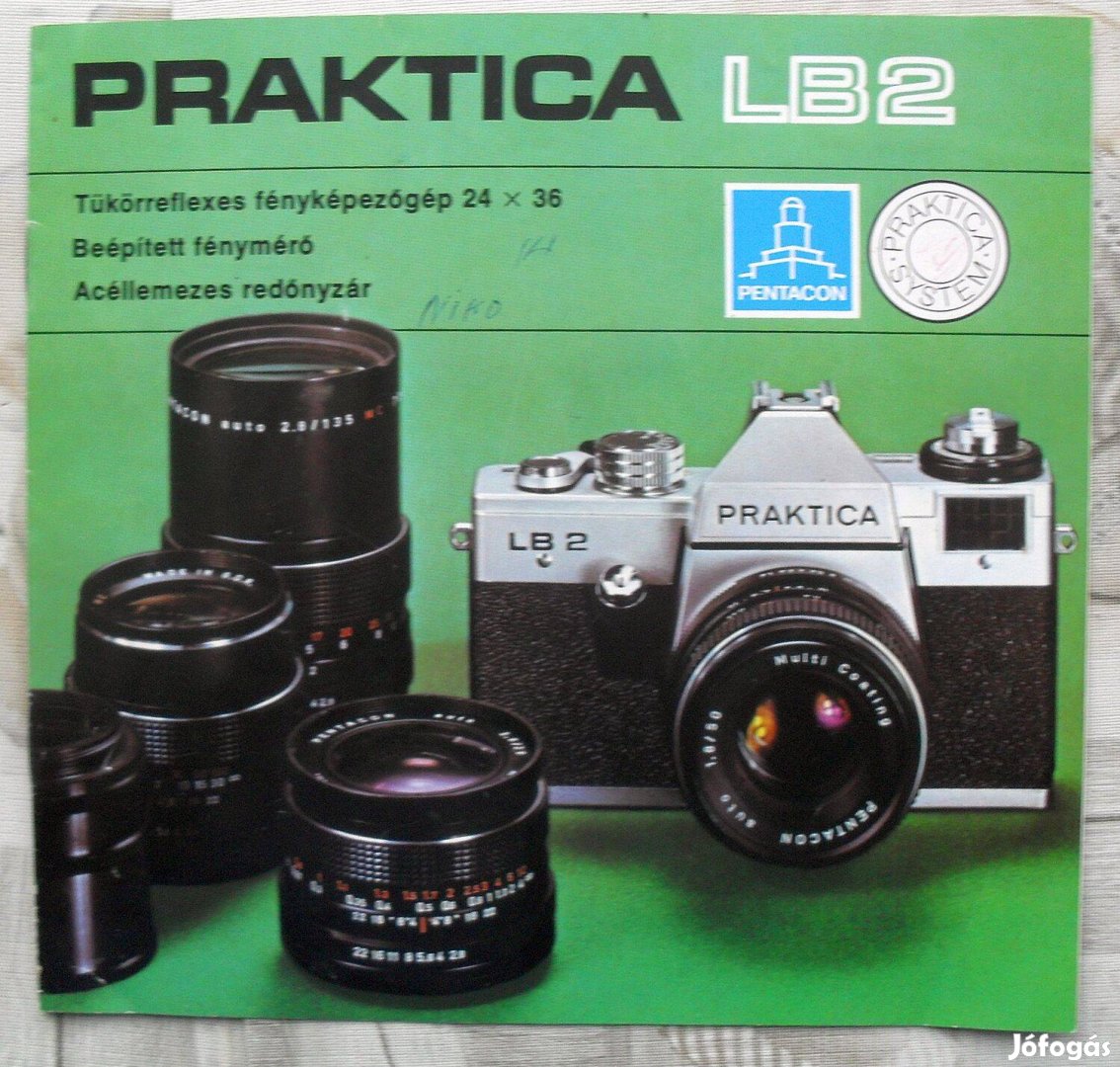 Praktika LB 2 fényképezőgép prospektusa