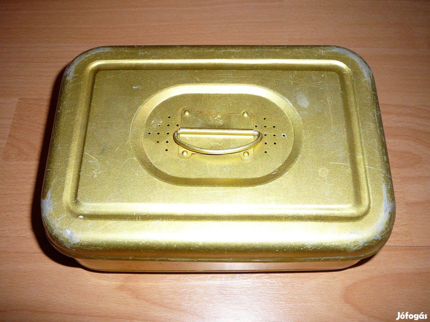 Praktikus, retro alumínium uzsonnás doboz, 60-70-es évek