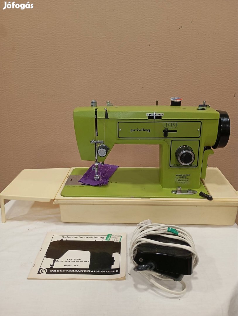 Pravileg zöld,fém házas varrógép