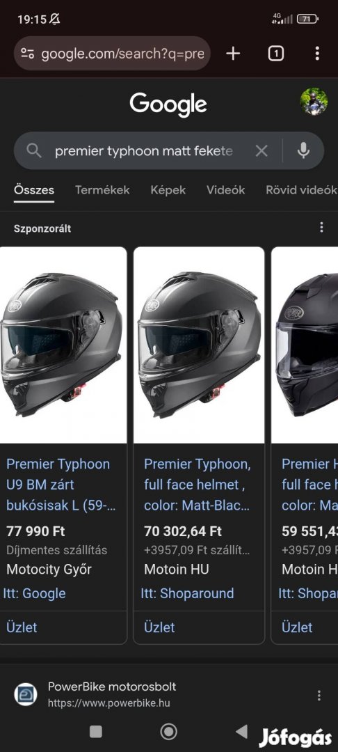 Premier Helmets Typhoon L méret Új
