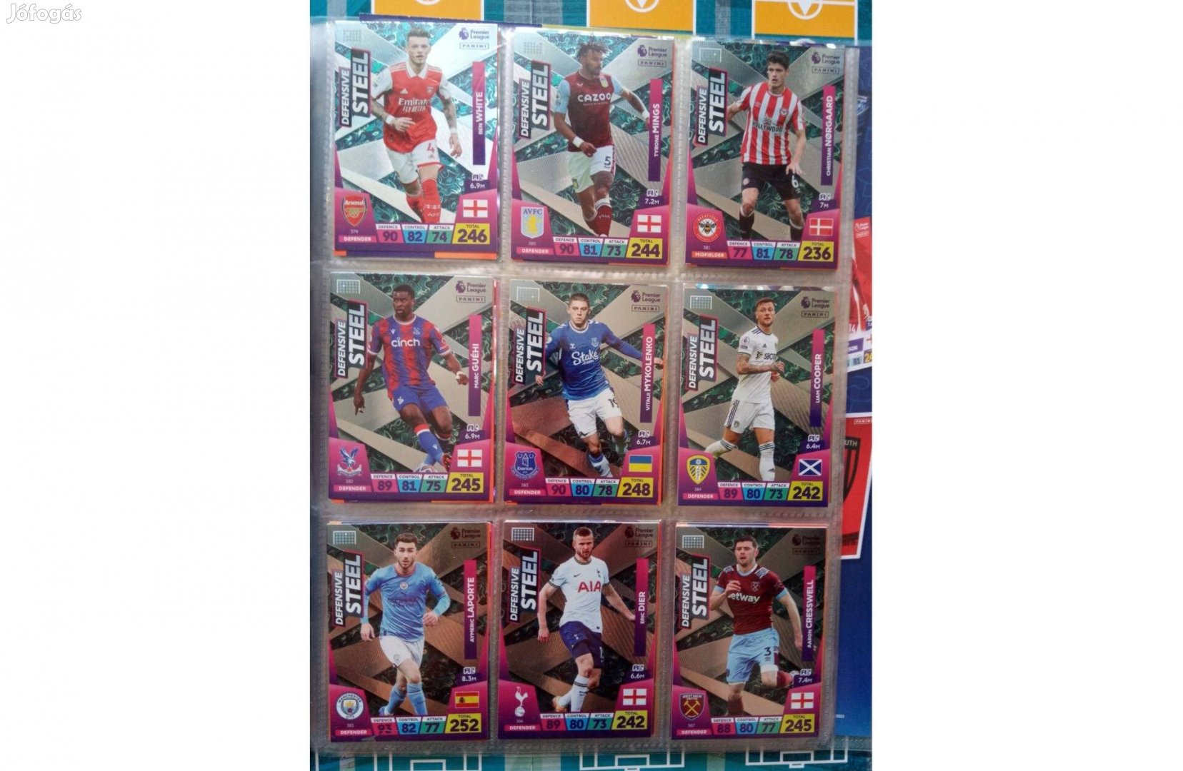 Premier League 2023 Adrenalyn Defensive Steel focis kártya