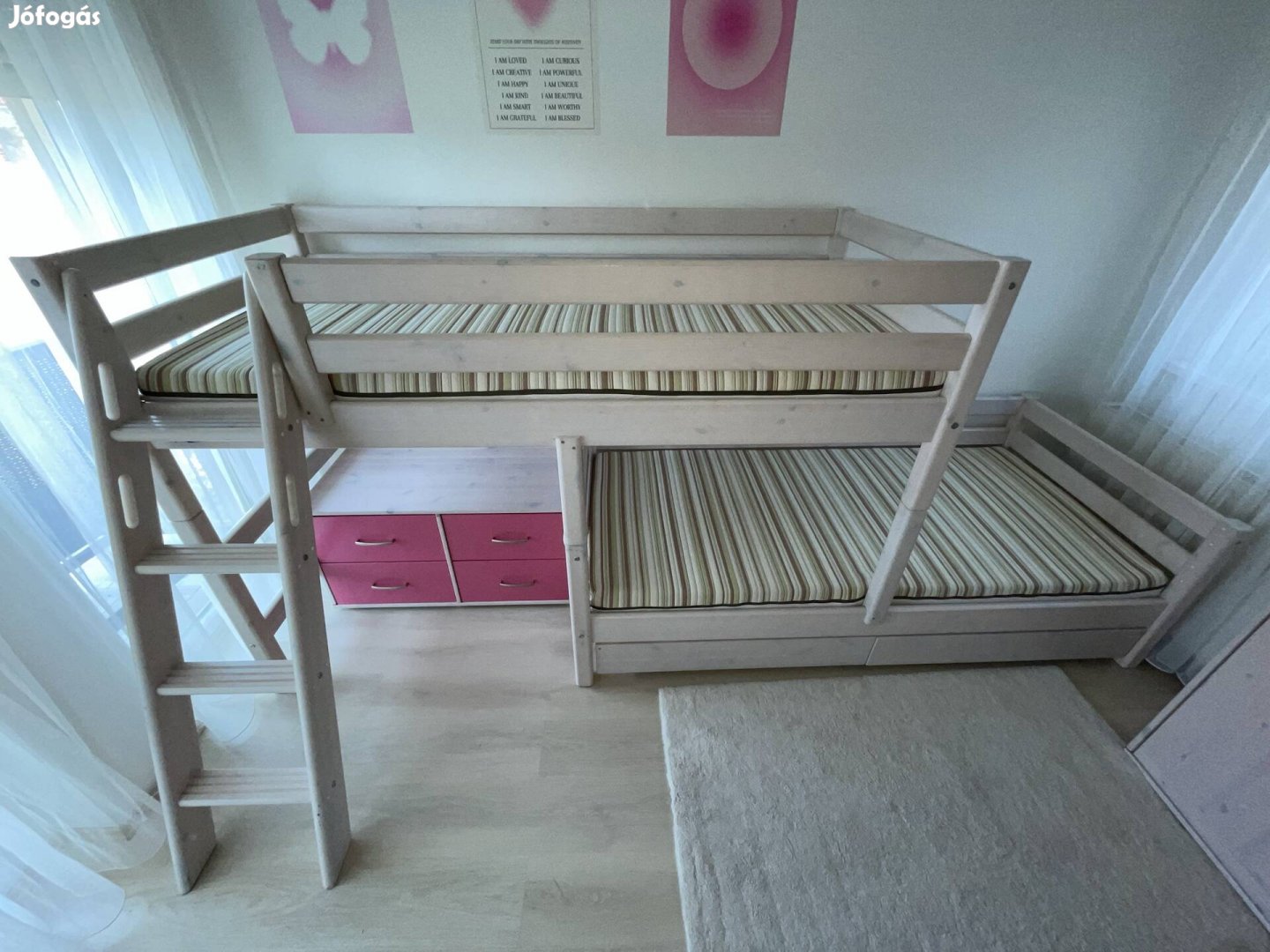 Prémium Flexa tömör fa gyerekszoba bútorok - Komplett szett