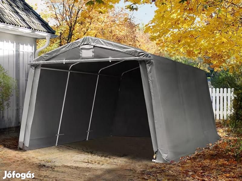 Premium Ponyvagarázs mobilgarázs 3,3x4,7m ponyva szürke