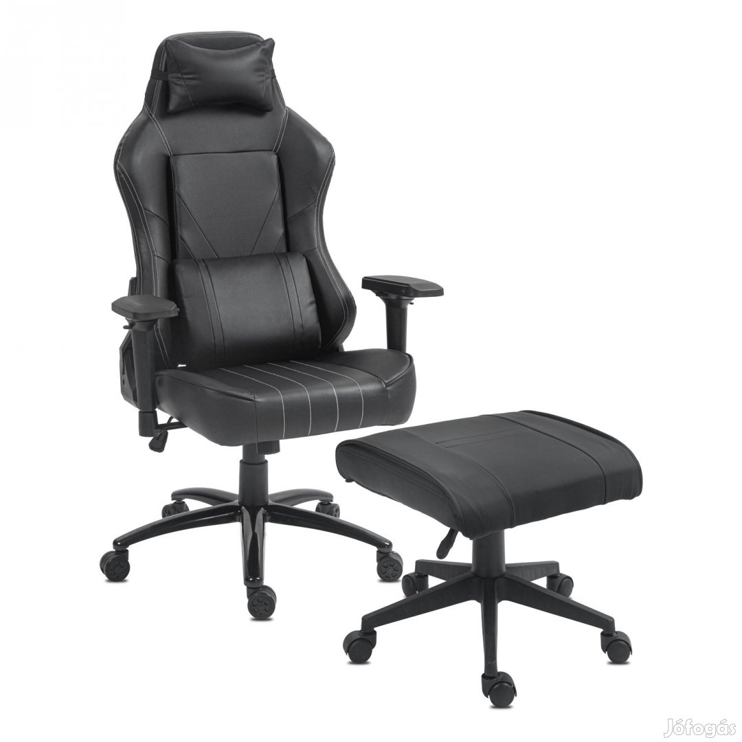 Prémium ergonomikus irodai szék, forgószék, gamer szék lábtartóval